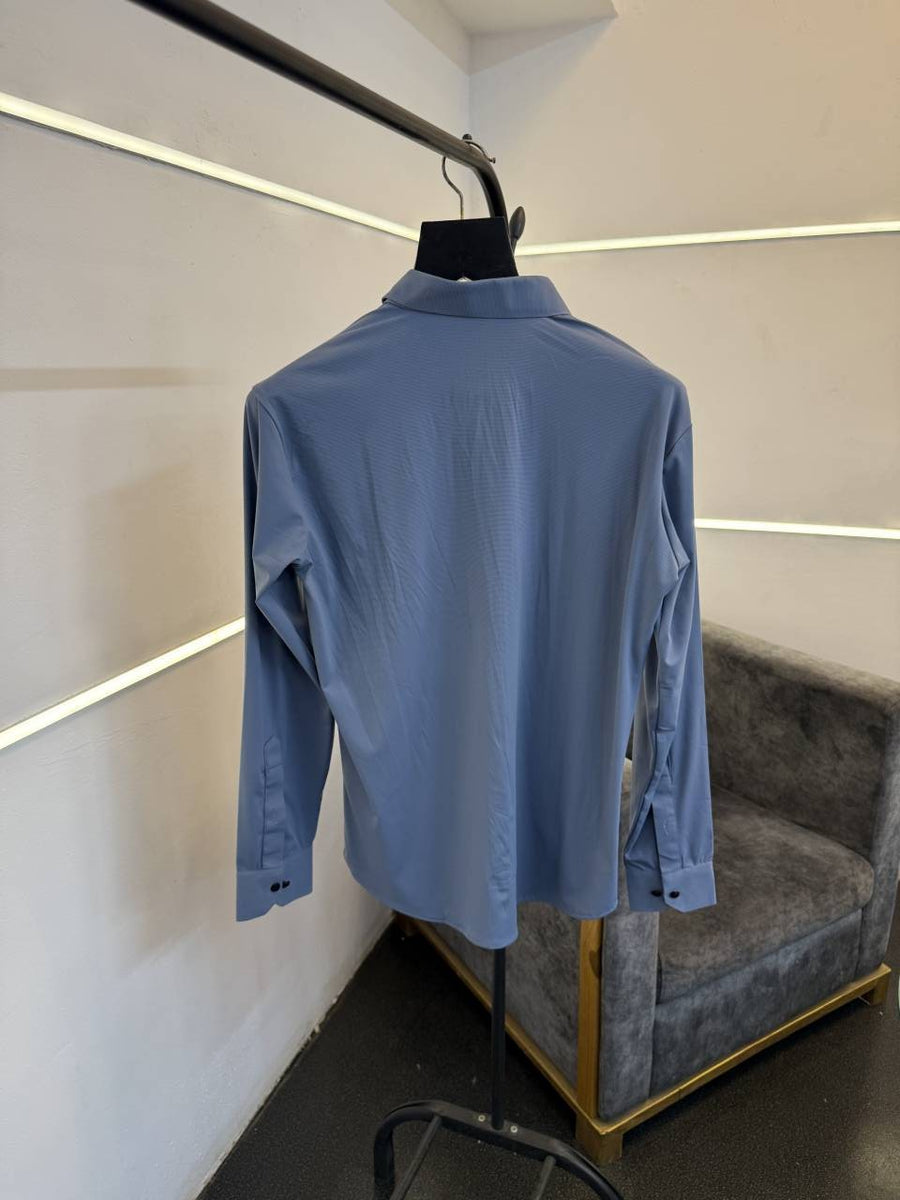 Dior Turkish imported shirt with brand patch on chest blue