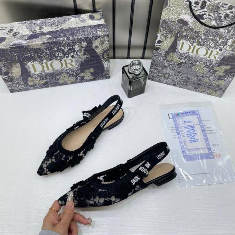 Dior_JAdiyor_Slingback_Transparent_Mesh_Black_Diyor_Embroidery_Flat_With_OG_Box_Dust_Bag_&_Carry_Bag