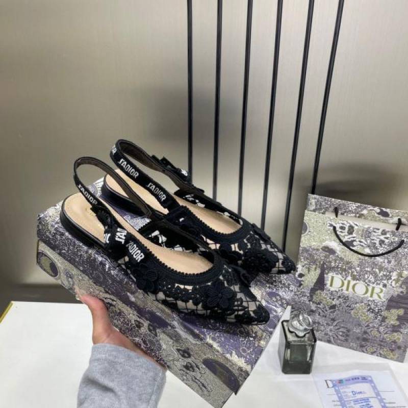 Dior_JAdiyor_Slingback_Transparent_Mesh_Black_Diyor_Embroidery_Flat_With_OG_Box_Dust_Bag_&_Carry_Bag