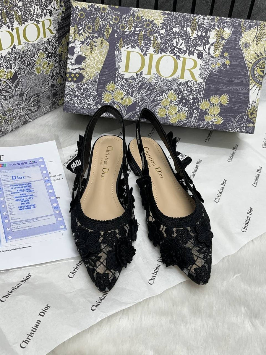 Dior_JAdiyor_Slingback_Transparent_Mesh_Black_Diyor_Embroidery_Flat_With_OG_Box_Dust_Bag_&_Carry_Bag