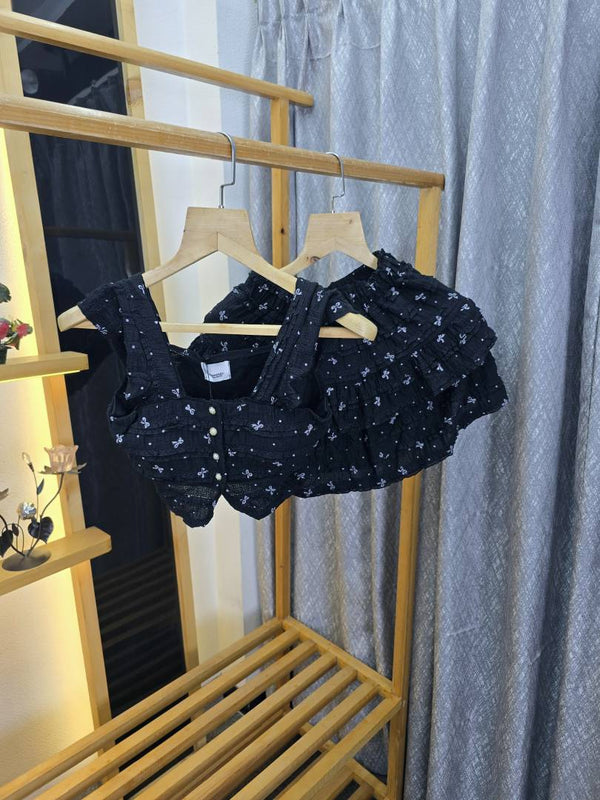 Br Women Skirt & Top Frill Skirt Black SB165-BK