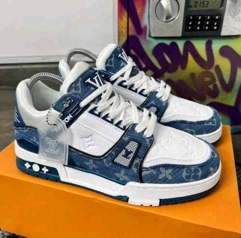 Louiiss Vuittonn Lvv Trainer Denim Blue With All Accessoriess sale