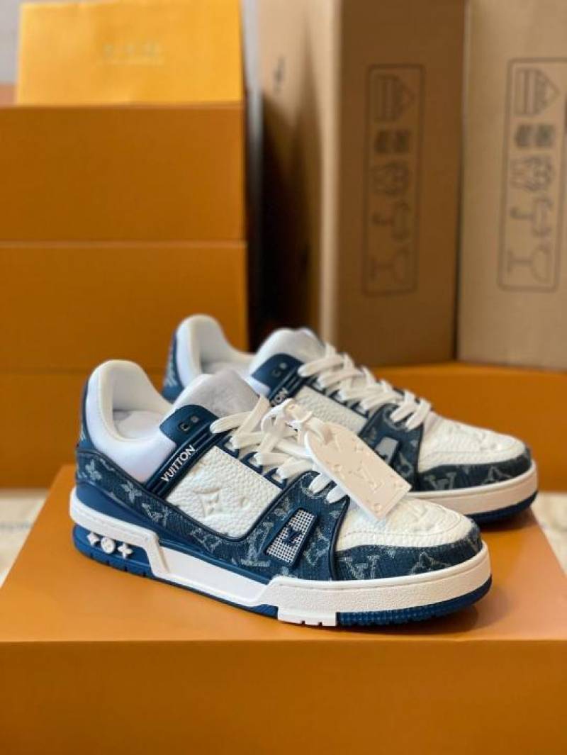Louiiss Vuittonn Lvv Trainer Denim Blue With All Accessoriess sale