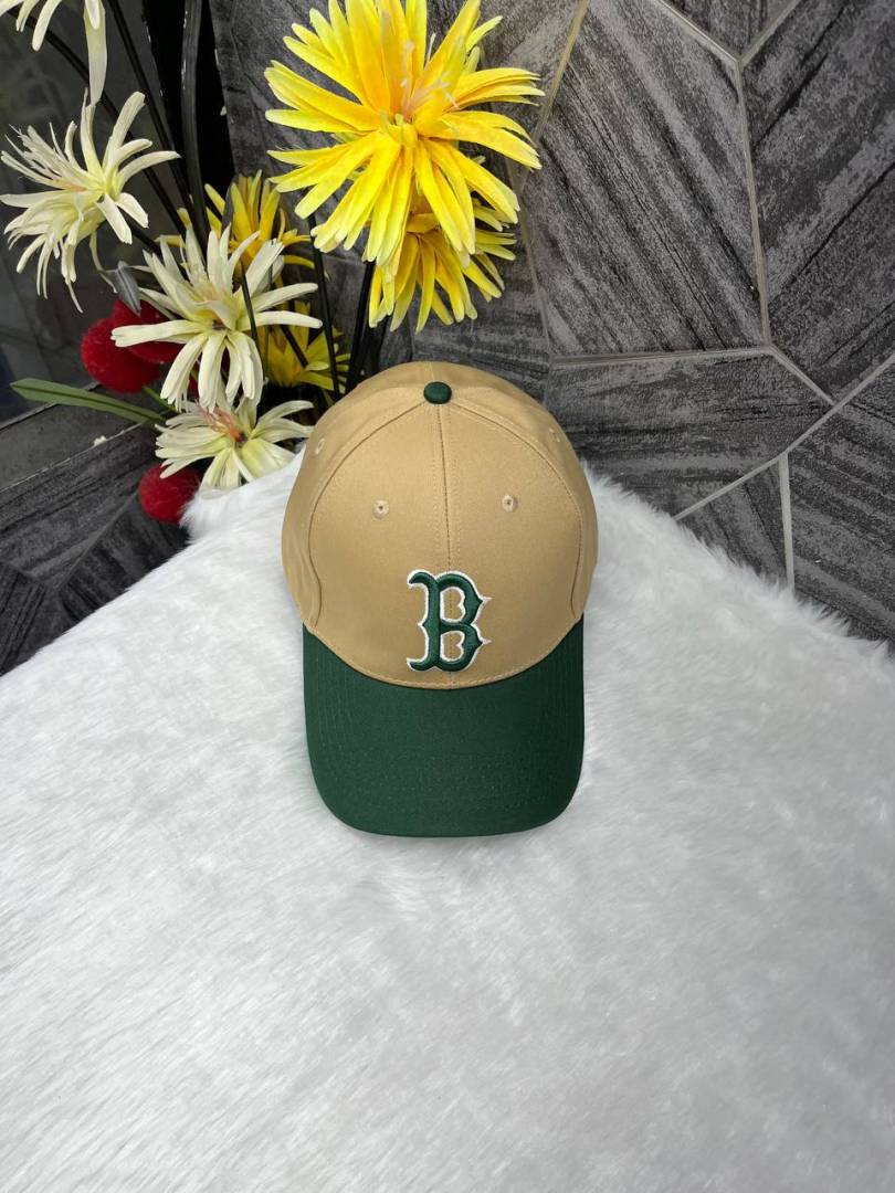 Boston New Era Dual Tone Olive Green And Beige Premium Unisex Cap With Safety Box