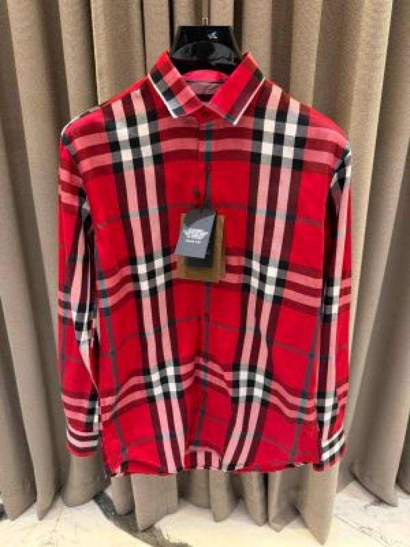 Burbery Box Pack Full Sleeves Checks Shirt Red