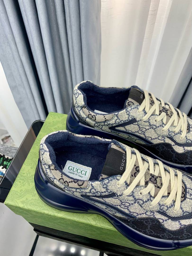 GUCCC.I RHYTHON GG GREY NAVY MONOGRAM