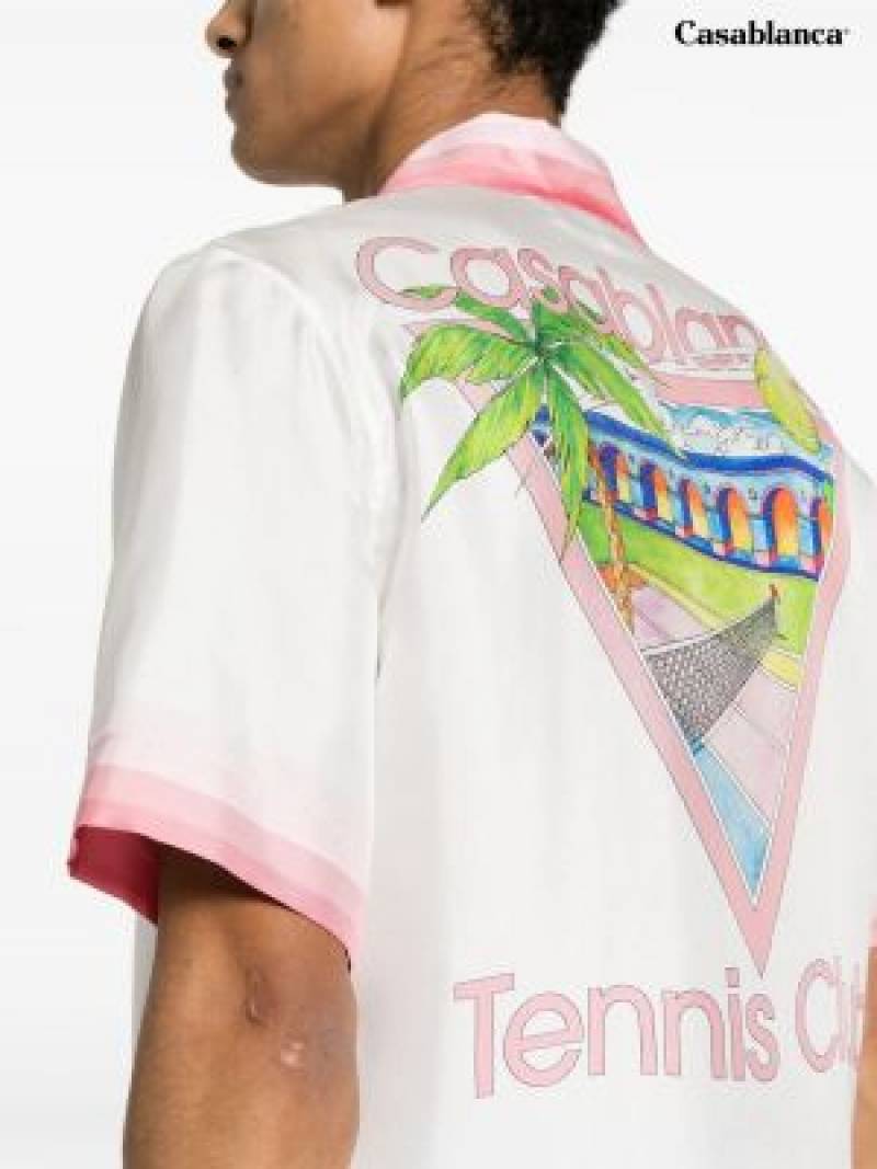 Casablanca Japanese Lycra Half Sleeves Shirt Pink