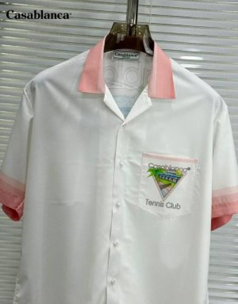 Casablanca Japanese Lycra Half Sleeves Shirt Pink