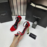 YSL Opyum Heels Premium Chilly Red Gold With OG Box 1215-1 Red
