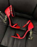 YSL Opyum Heels Premium Chilly Red Gold With OG Box 1215-1 Red