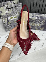 Dior_jadiyor_slingback_Flats_flower_Mesh_For_Women_With_Original_Box_And_Carry_Bag