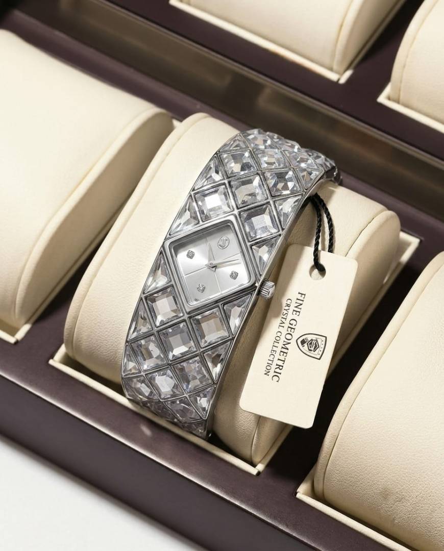 Swarovski Curiosa Bangle Silver To White