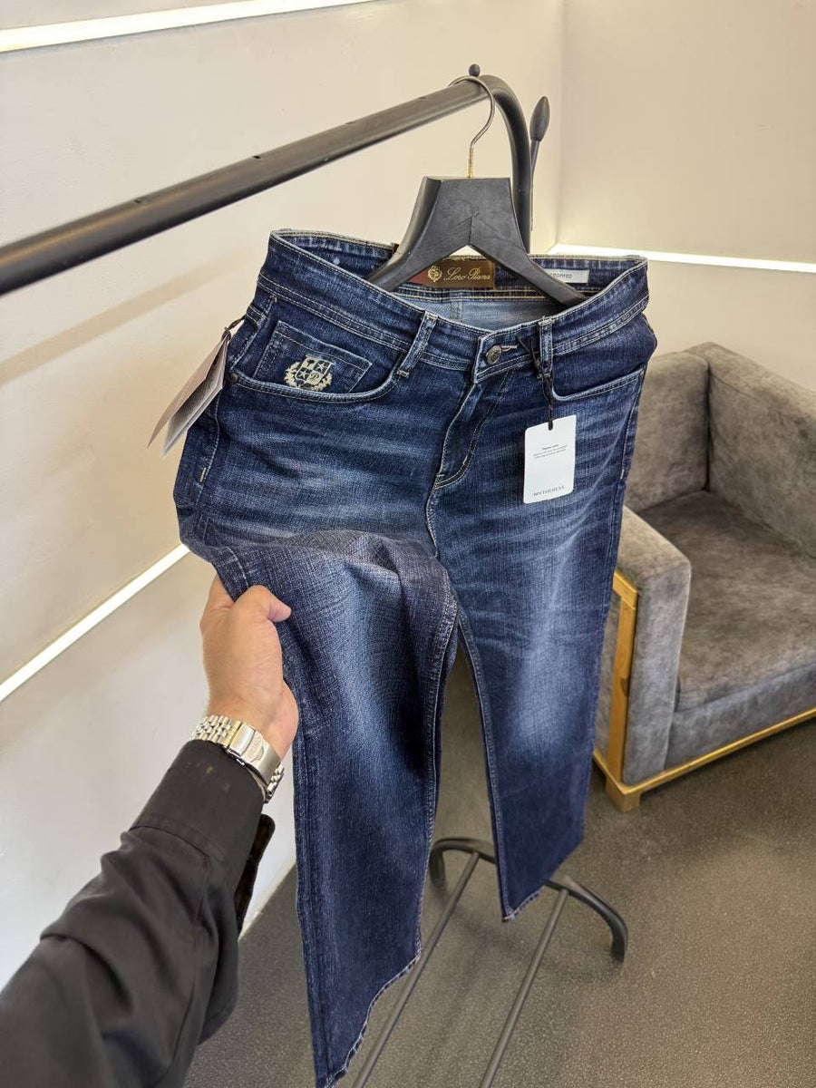 Loro piana hyperflex dark blue straight fit imported denim