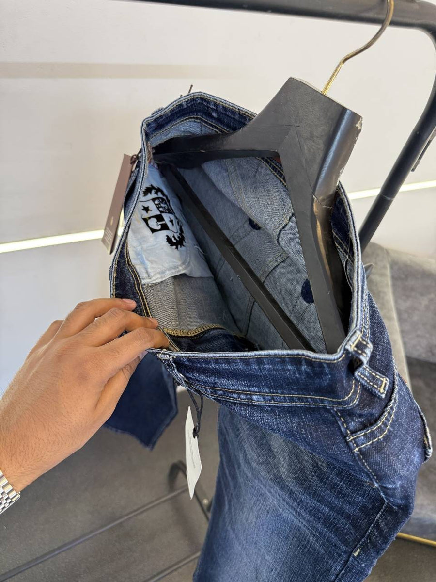 Loro piana hyperflex dark blue straight fit imported denim