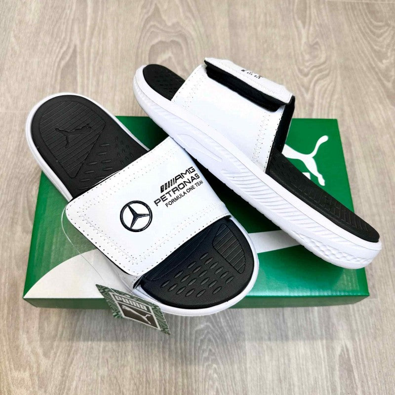 Puma X Mercedes AMG Petronas F1 SoftRide White Black Flip Flop
