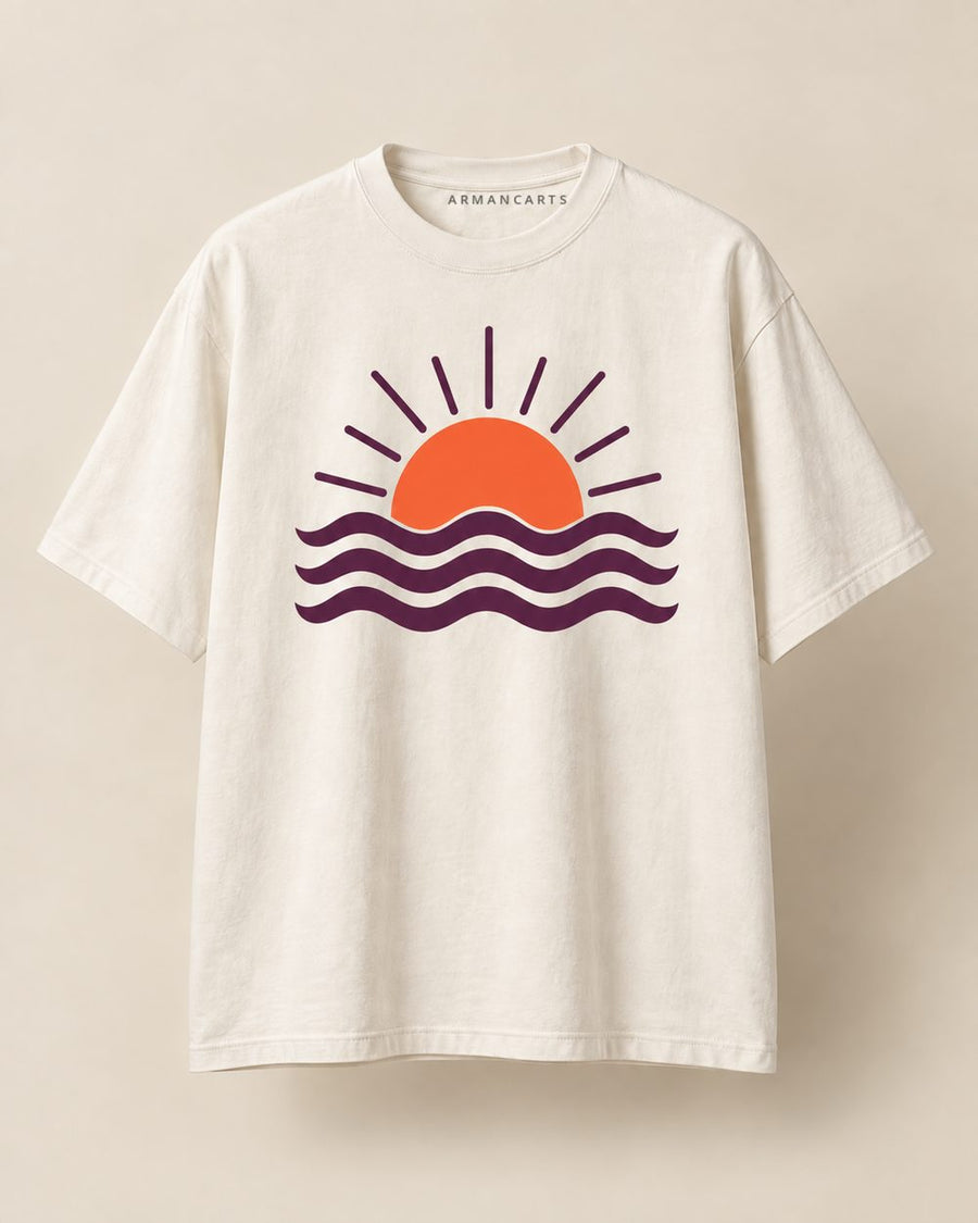 Dusk Wave Oversized Graphic Tee front