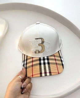 Burberry_Equestrian_Knight_Half_B_White_Premium_Unisex_Cap_With_Safety_Box