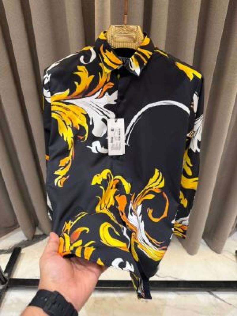 Versace Couture Full Design Shirt Black Gold