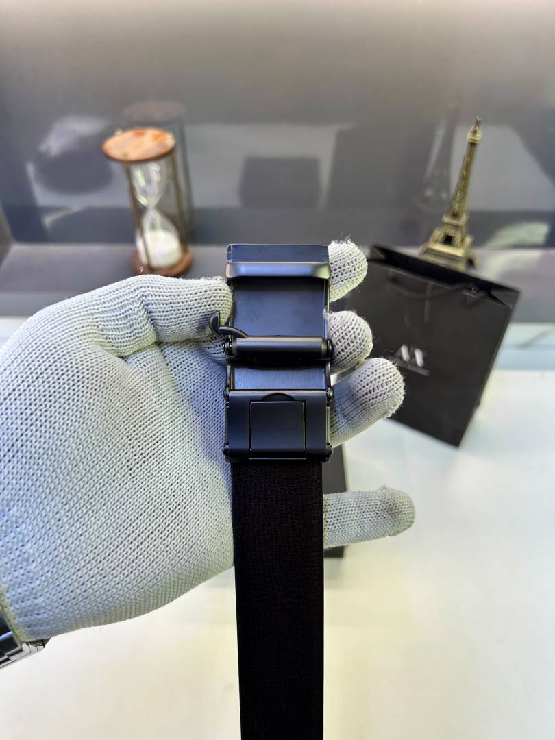 Armani Exchange Auto Lock Black Belt Fa 735