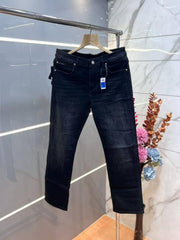 Dol c and Gabbana Black Shade Straight Fit Premium Imported Stretchable Lycra Fabric Denim with Metal Logo 3666