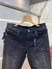 Dol c and Gabbana Black Shade Straight Fit Premium Imported Stretchable Lycra Fabric Denim with Metal Logo 3666