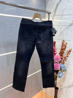 Dol c and Gabbana Black Shade Straight Fit Premium Imported Stretchable Lycra Fabric Denim with Metal Logo 3666