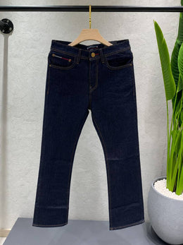 Tommy Hilfig Blue Bootcut Raw Wash Premium Imported Stretchable Lycra Fabric Denim 4533