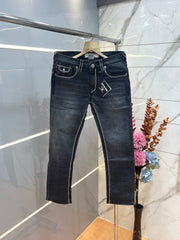 True Religio n Dark Grey Shade Straight Fit Premium Imported Stretchable lycra fabric Denim with back flap pocket Design 3708