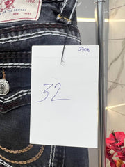 True Religio n Dark Grey Shade Straight Fit Premium Imported Stretchable lycra fabric Denim with back flap pocket Design 3708