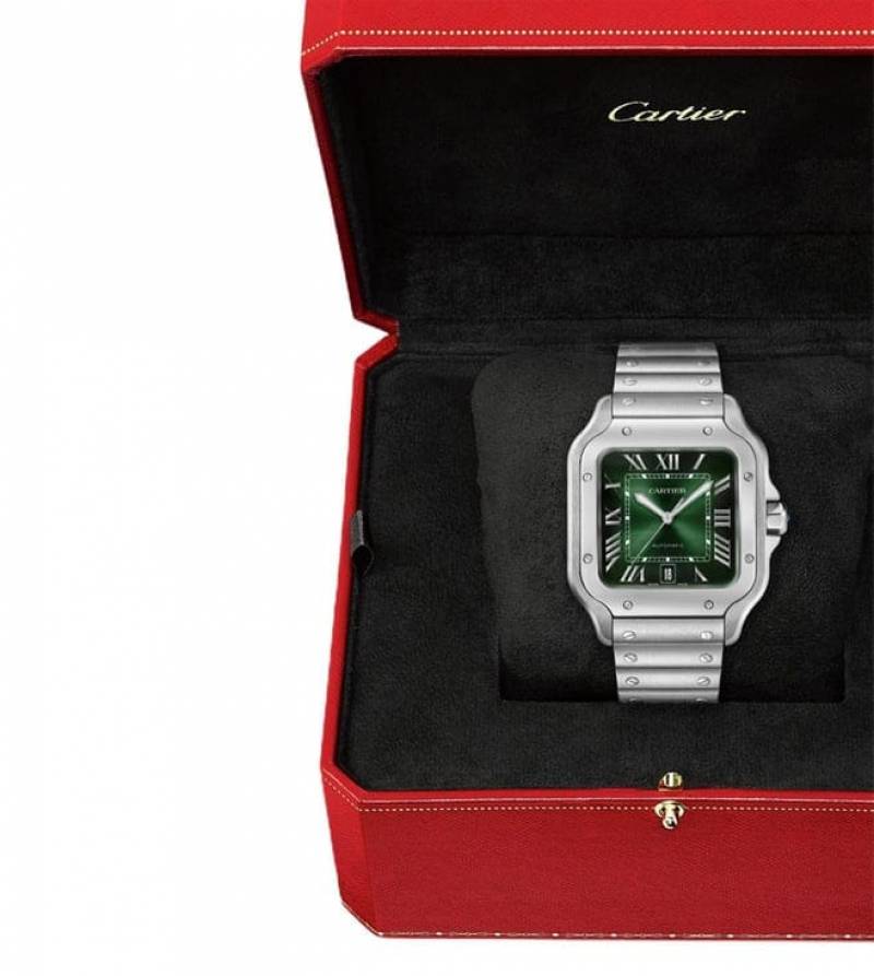 Cartier Santos Automatic silver green