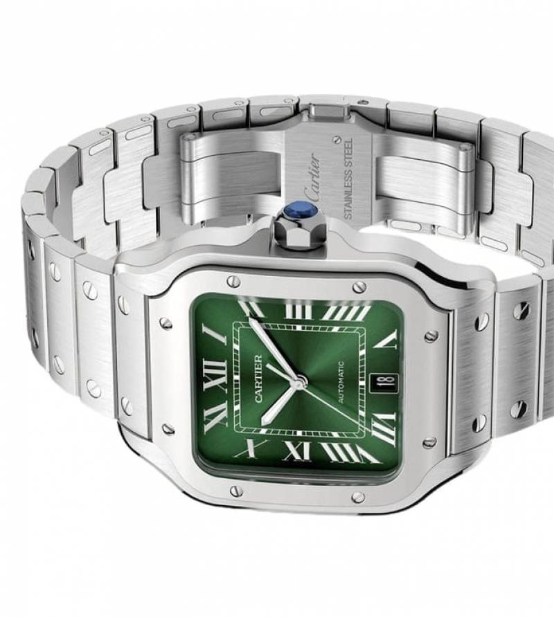 Cartier Santos Automatic silver green