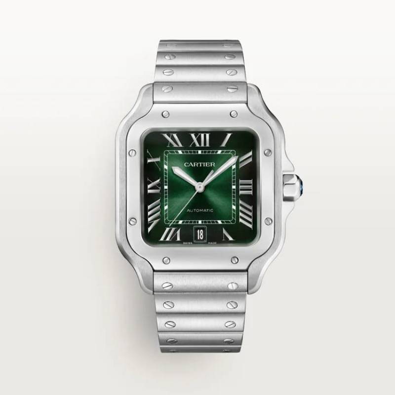 Cartier Santos Automatic silver green