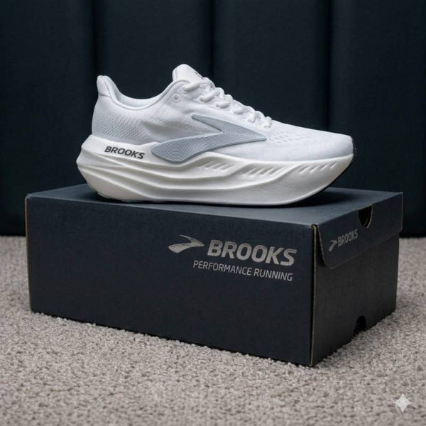 Brooks Glycerin Max running shoes white grey lace
