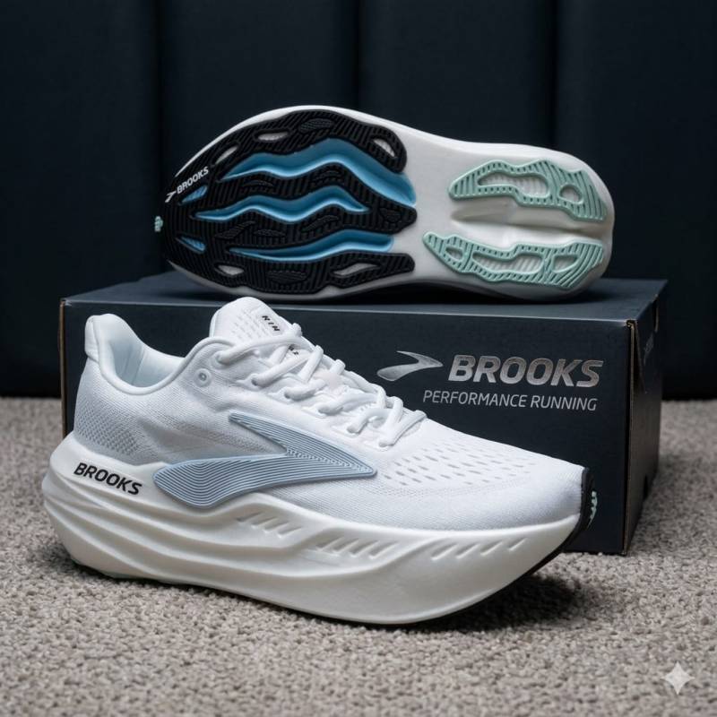 Brooks Glycerin Max running shoes white grey lace
