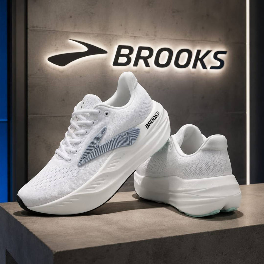 Brooks Glycerin Max running shoes white grey lace