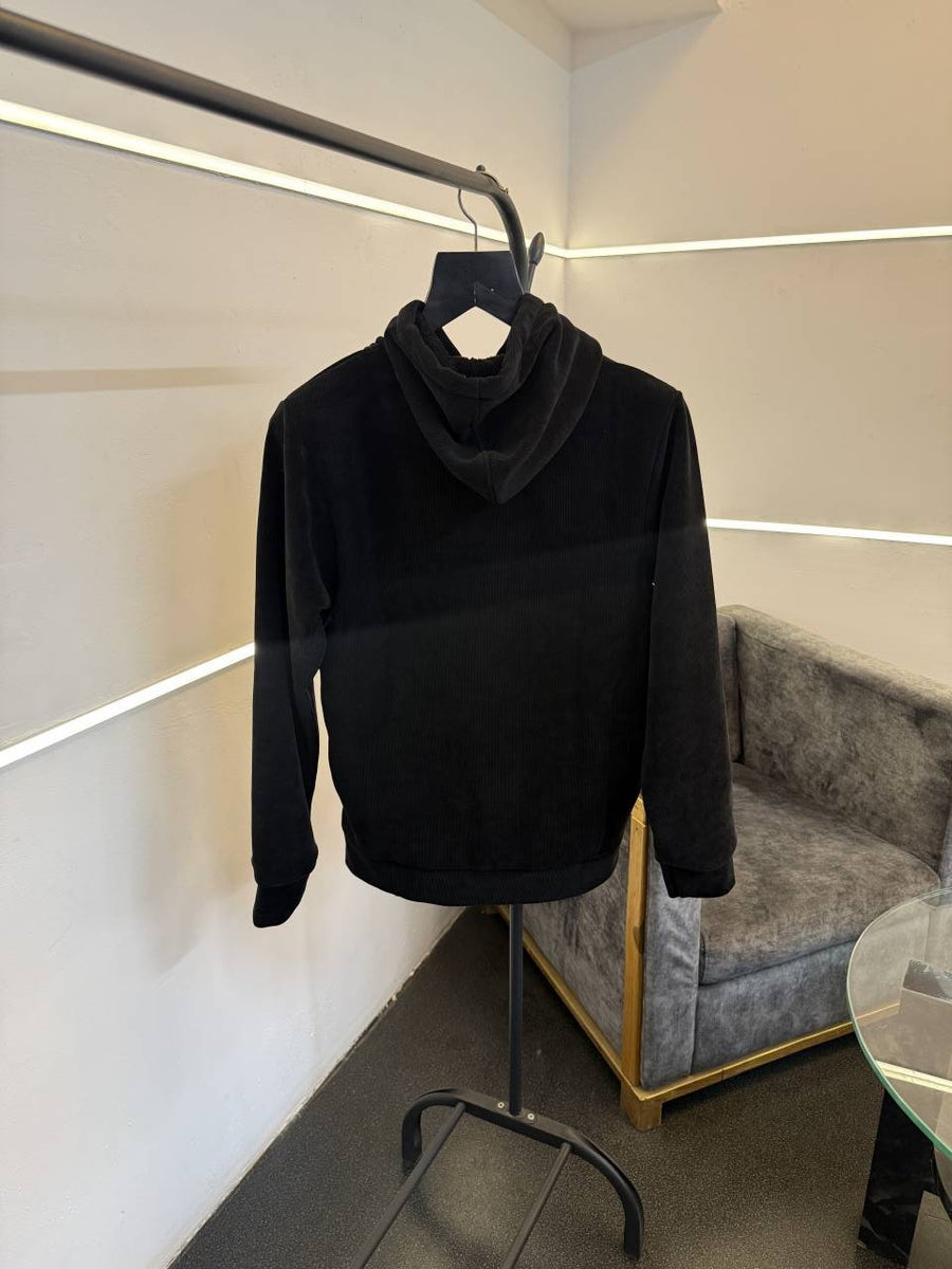 Hugo bos black imported hoodie with embroidery logo and two side pocket