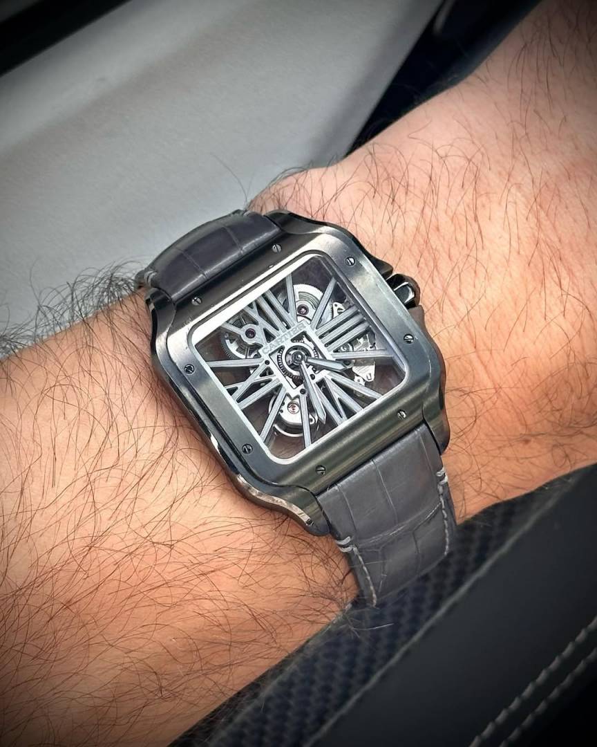 Cartier Santos Skeleton Battery