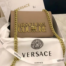 Versace Jeans Couture Saffiano Lock Crossbody Bag With OG Gift Box & Dust BaGahpricot - 527)