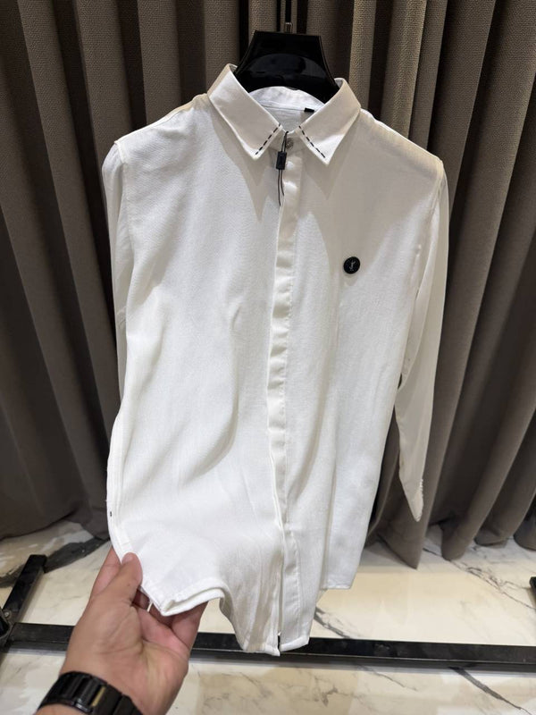 YSL White Premium imp Linen Shirt