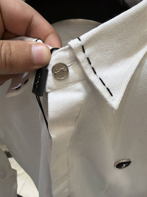 YSL White Premium imp Linen Shirt