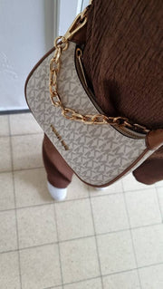 Michael Kors CB Cora 100822 Mini Zip Pouchette Signature OG Dust Cover & Carry Bag