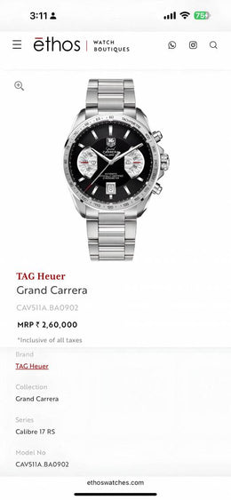 Tag Heuee_r carrera caliber 17 silver Black