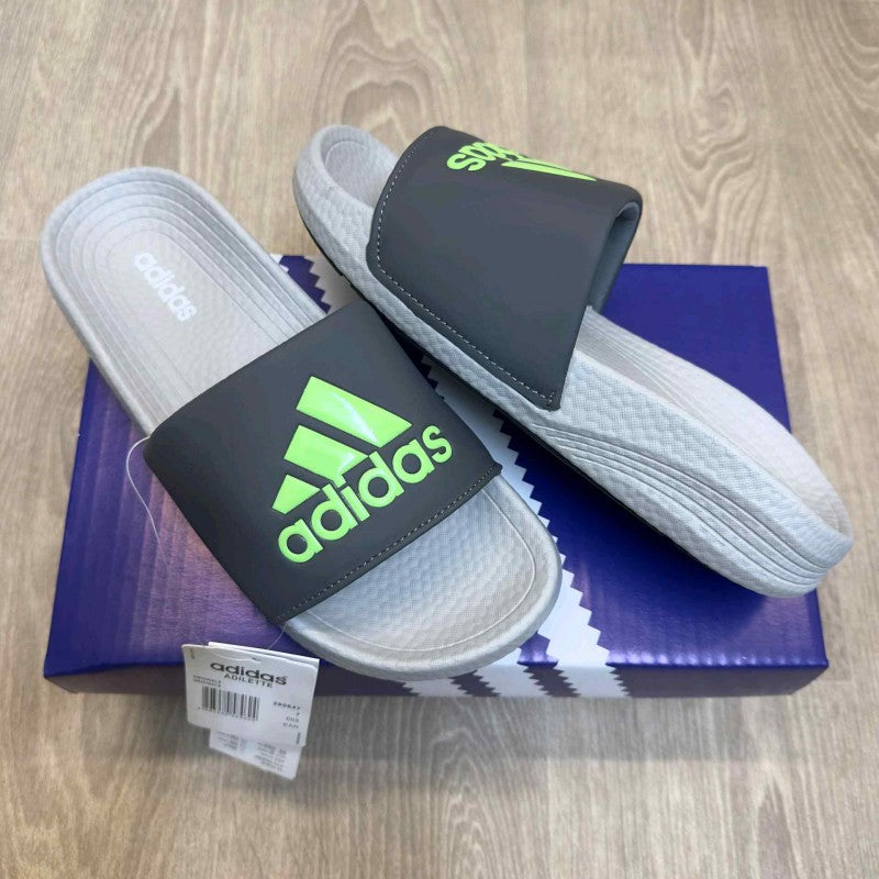 Adidas Hyper Boost Premium Grey Green Slides SE12