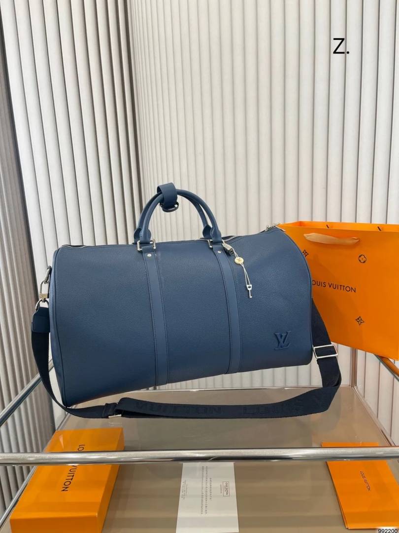 _vuitton_lv keepall bandoulire premium unisex duffle bag with dust bag & accessories (blue - 687)