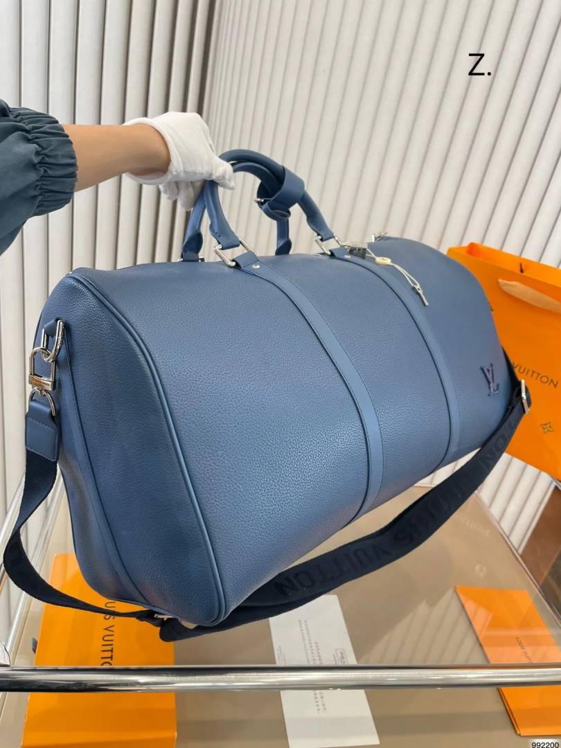 _vuitton_lv keepall bandoulire premium unisex duffle bag with dust bag & accessories (blue - 687)