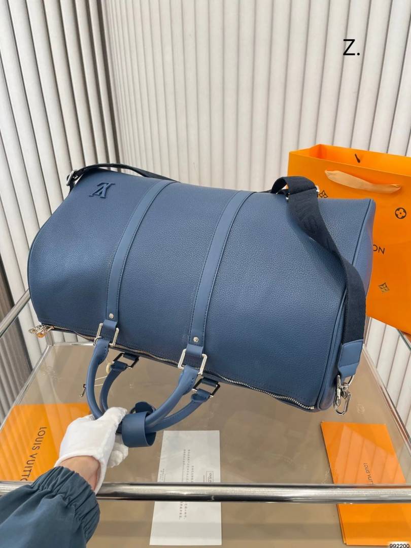 _vuitton_lv keepall bandoulire premium unisex duffle bag with dust bag & accessories (blue - 687)