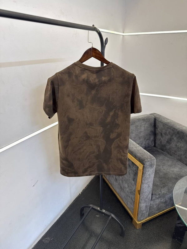 Essentials laser print imported round neck tshirt brown