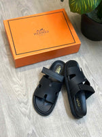 Hermes Chypre Soft Comfort All Black Sandal