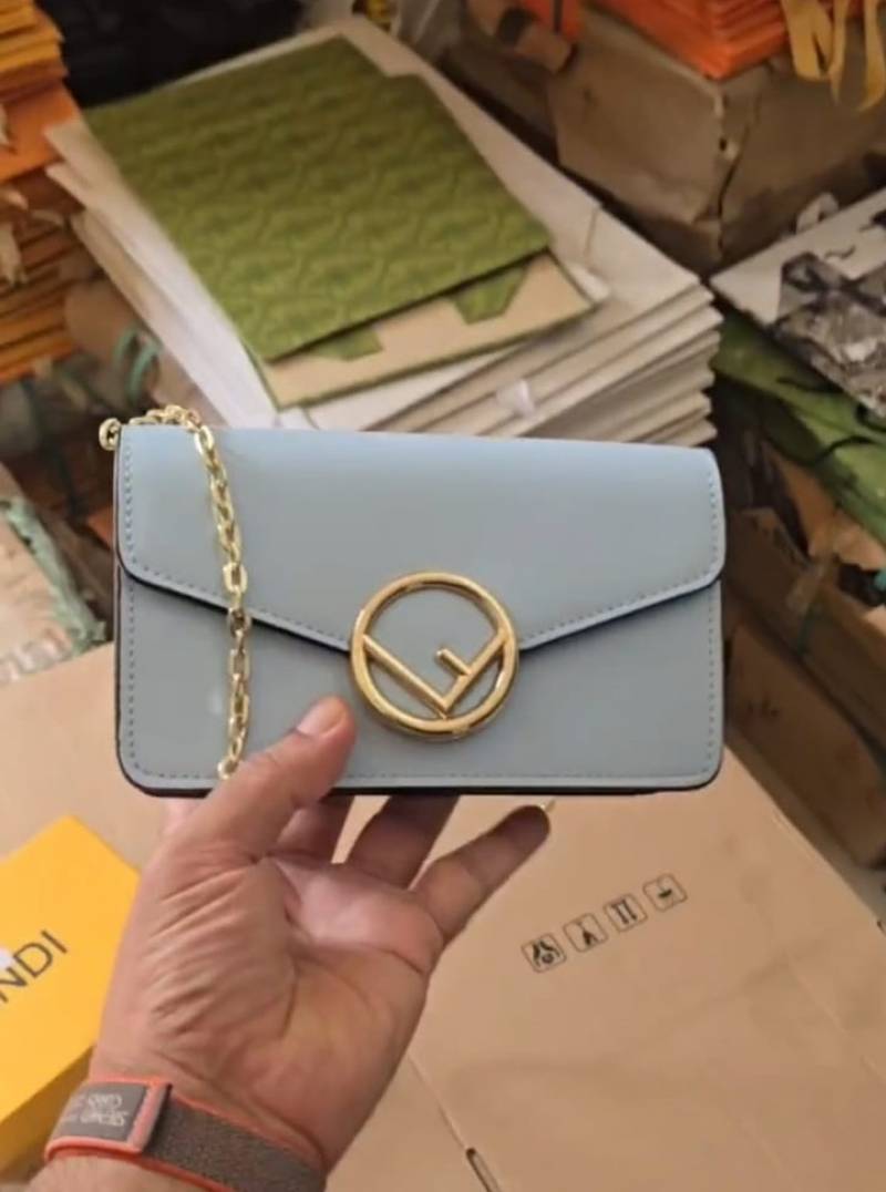 Fenddi Vittelo Cruise 2Way Street Style Sling Waist Bag With OG Box & Dust Bag (Blue - 814)