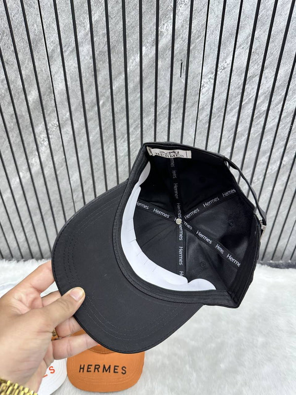 Hermes H Double Logo Black Premium Unisex Cap